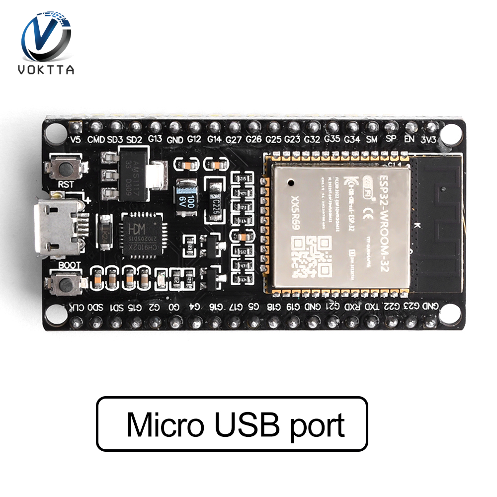Voktta Esp32 bảng mạch phát triển Wifi Bluetooth Tiêu Thụ Điện Năng Cực Thấp Dual Core Wifi Nodemcu Bộ Vi Xử Lý ESP32-WROOM-32D