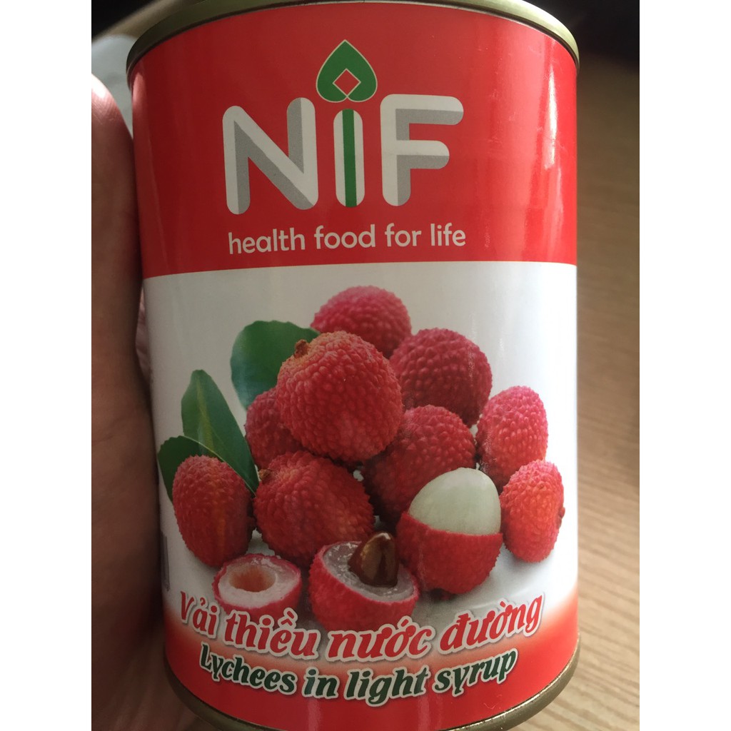Vải thiều đóng lon NIF 560 gram