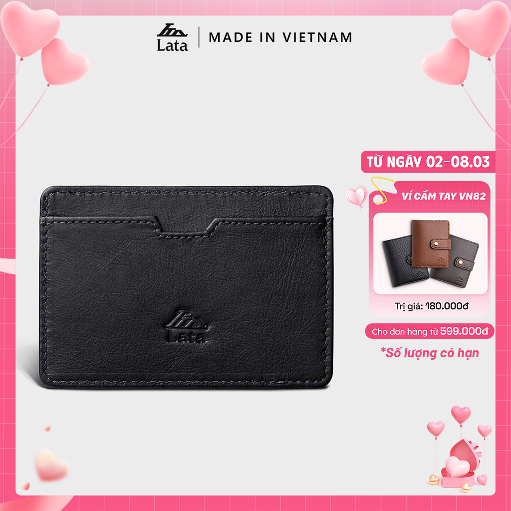 Ví nam da bò Lata ( Thời trang nam đựng namecard - Ví da thật LVN76 )