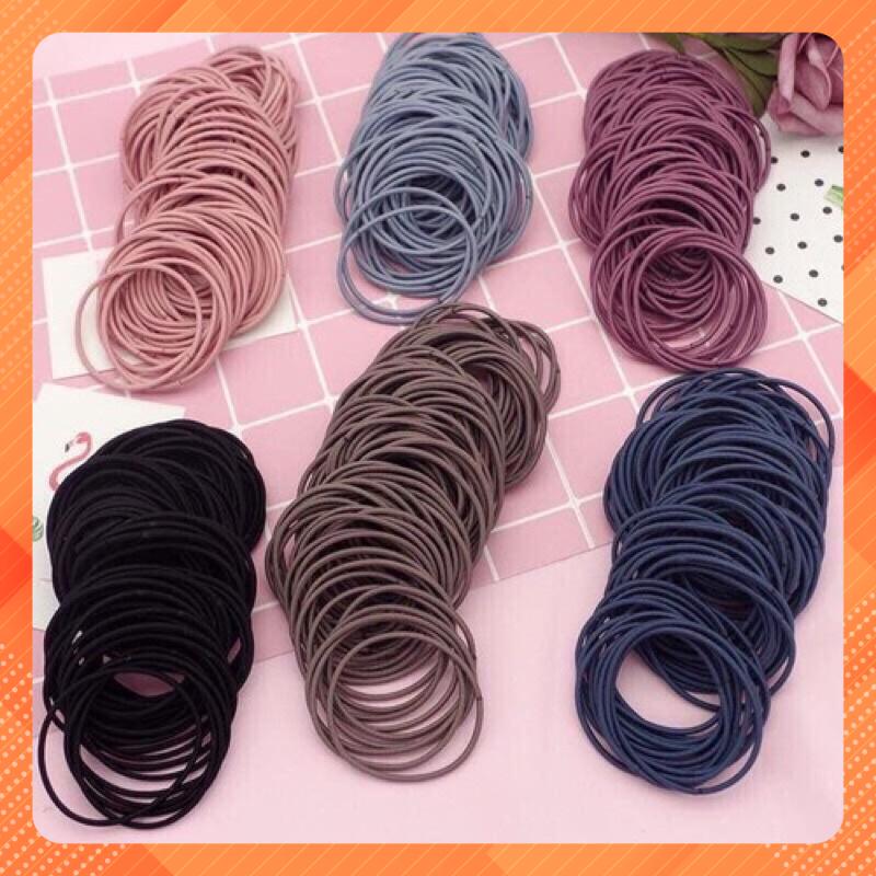 Set 100 chun buộc tóc có túi zip đựng CỰC HOT