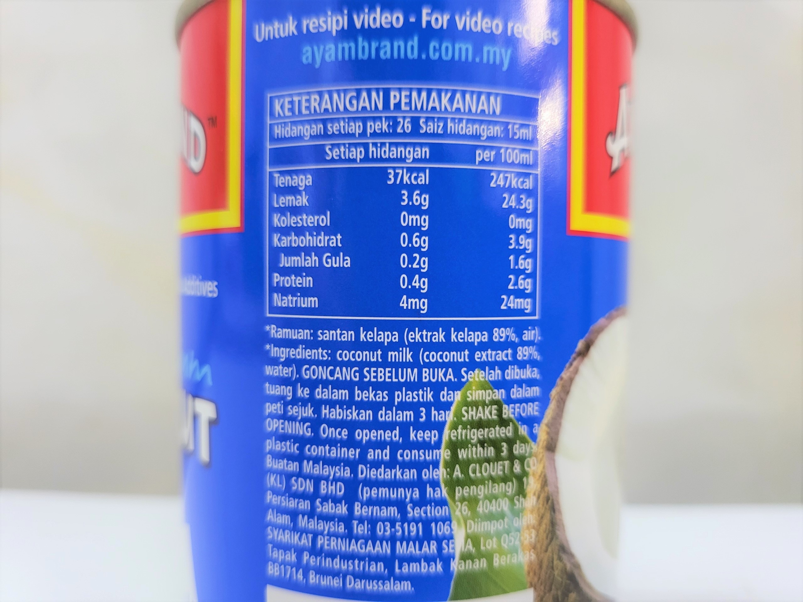 [Hộp 400ml – XANH ĐẬM] NƯỚC CỐT DỪA 100% NGUYÊN CHẤT [Malaysia] AYAM Premium Coconut Milk (halal)