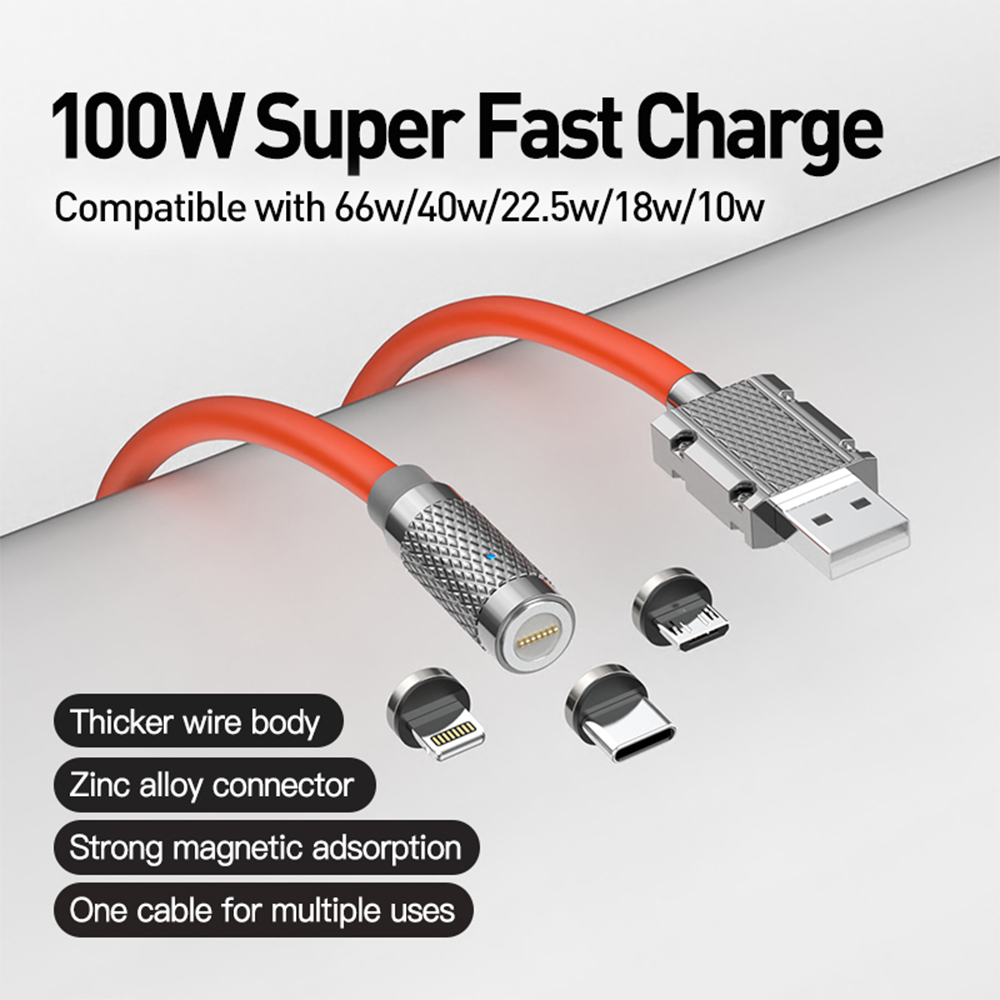 【ailsen&new type】The New Magnetic Suction Data Cable Is Suitable For Huawei Super Fast Charging TYPEC Three-in-one Magnetic Suction Line Charging Line Case Line