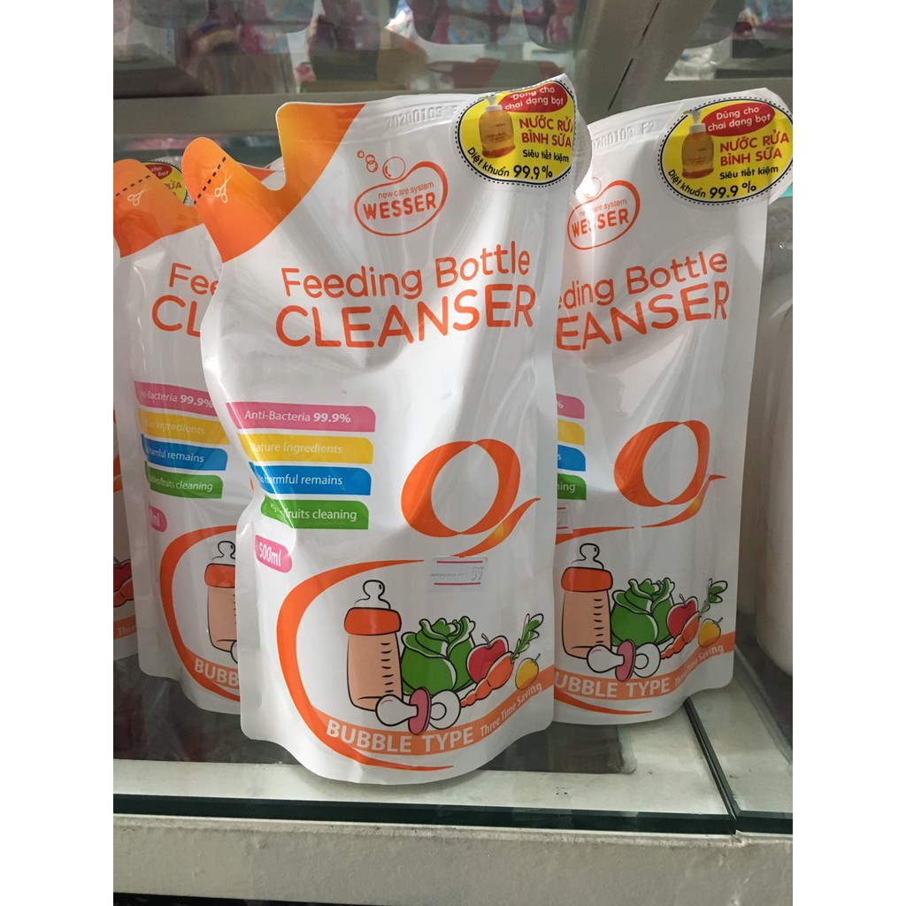 Nước rửa bình sữa Wesser dạng túi 500ml