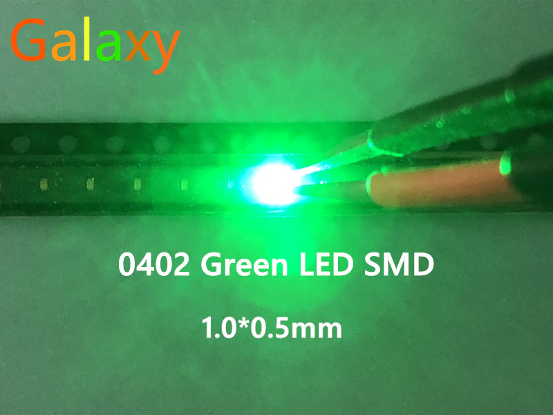 【GlobalTrendz】100PCS 0402 1005 SMD LED Chip Green Sur Mount SMT LED ...