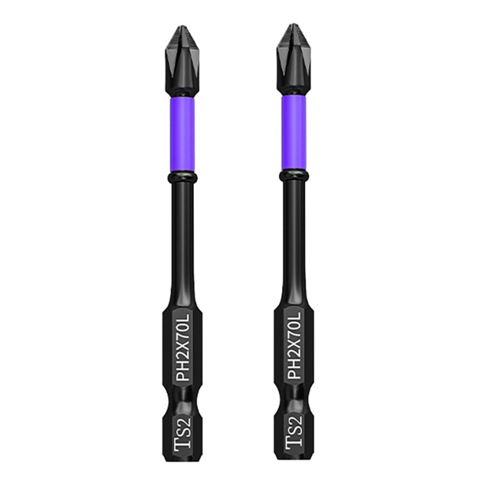 Unnicoco 2Pcs Non-slip PH2 Magnetic Batch Head Cross Screwdriver