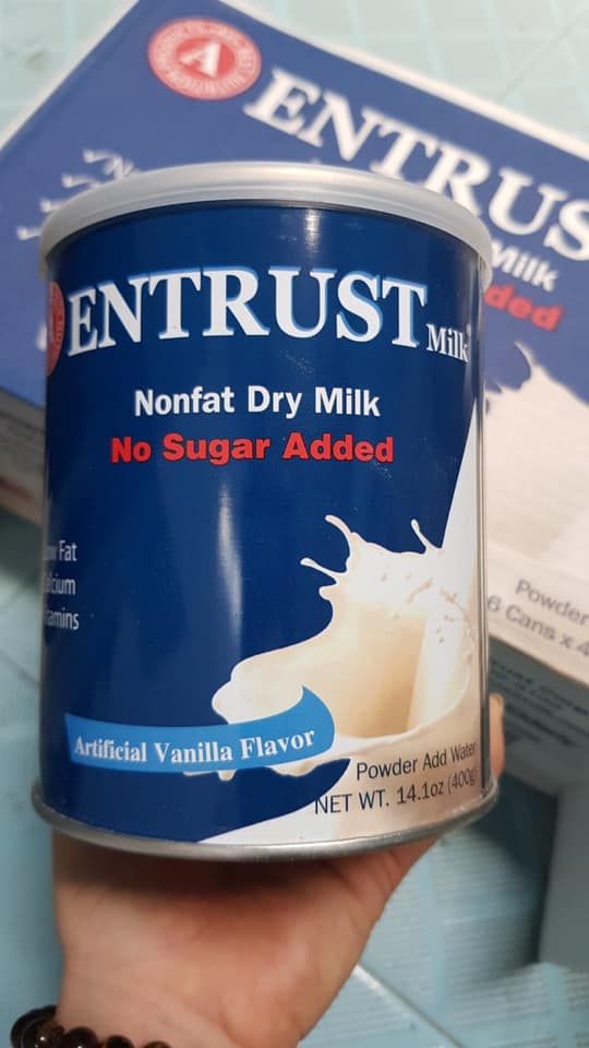 Sữa Entrust không đường của Mỹ 400g