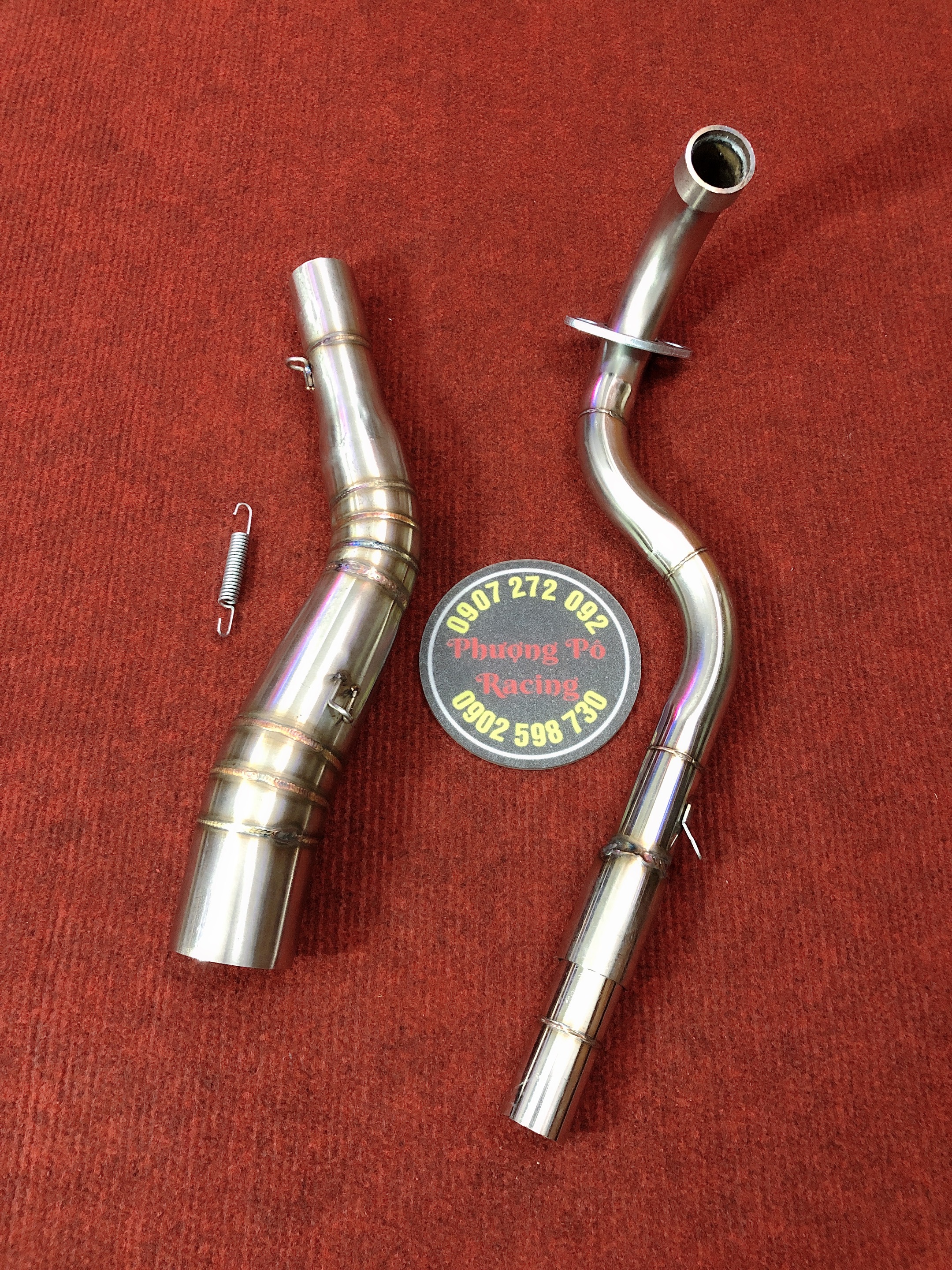 [HCM]cổ pô inox 2 khúc phi 27x51mm gắn pô lon dành RSX FI / SIRIUS  FI / WAVE A 17 18 19 20 / BLADE / DREAM