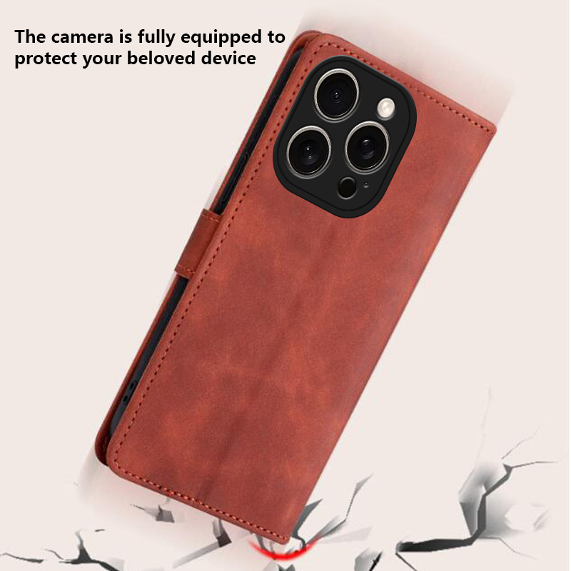 (With Lanyard)Tokifu For iPhone 14 14 Pro New Business Minimalist Flip Style Leather Anti Fall Protective Back Cover.