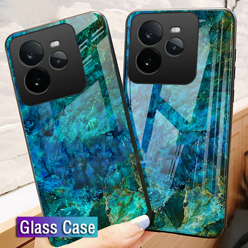 For Realme GT7 Pro Case Fashion Marble Tempered Glass Protector Soft Frame Silicon For Realme GT 7 Pro Back cover Phone Cases.