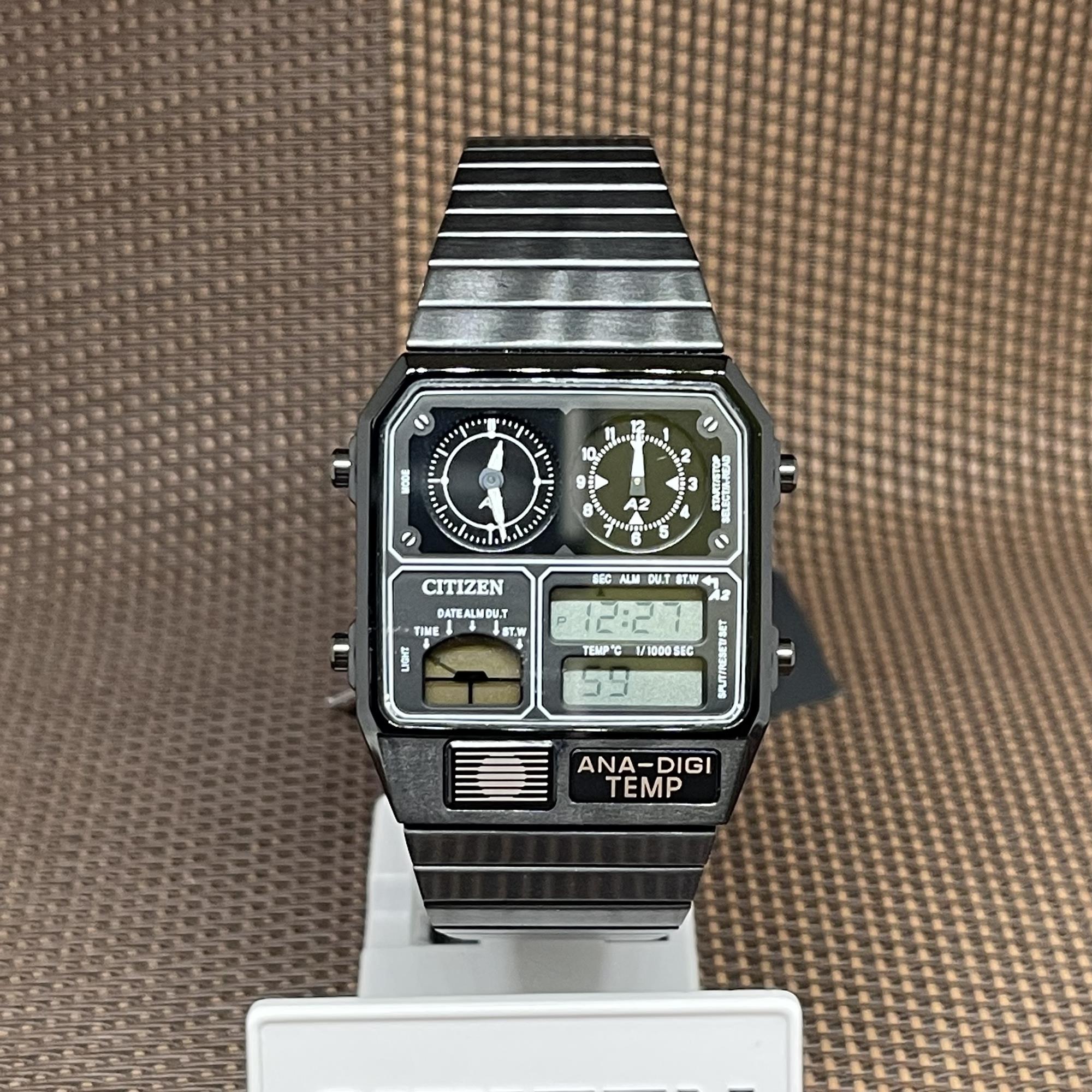 Citizen JG2105-93E ANA-DIGI Temperature Reproduction Model Dual Time Black  Watch | Lazada Singapore