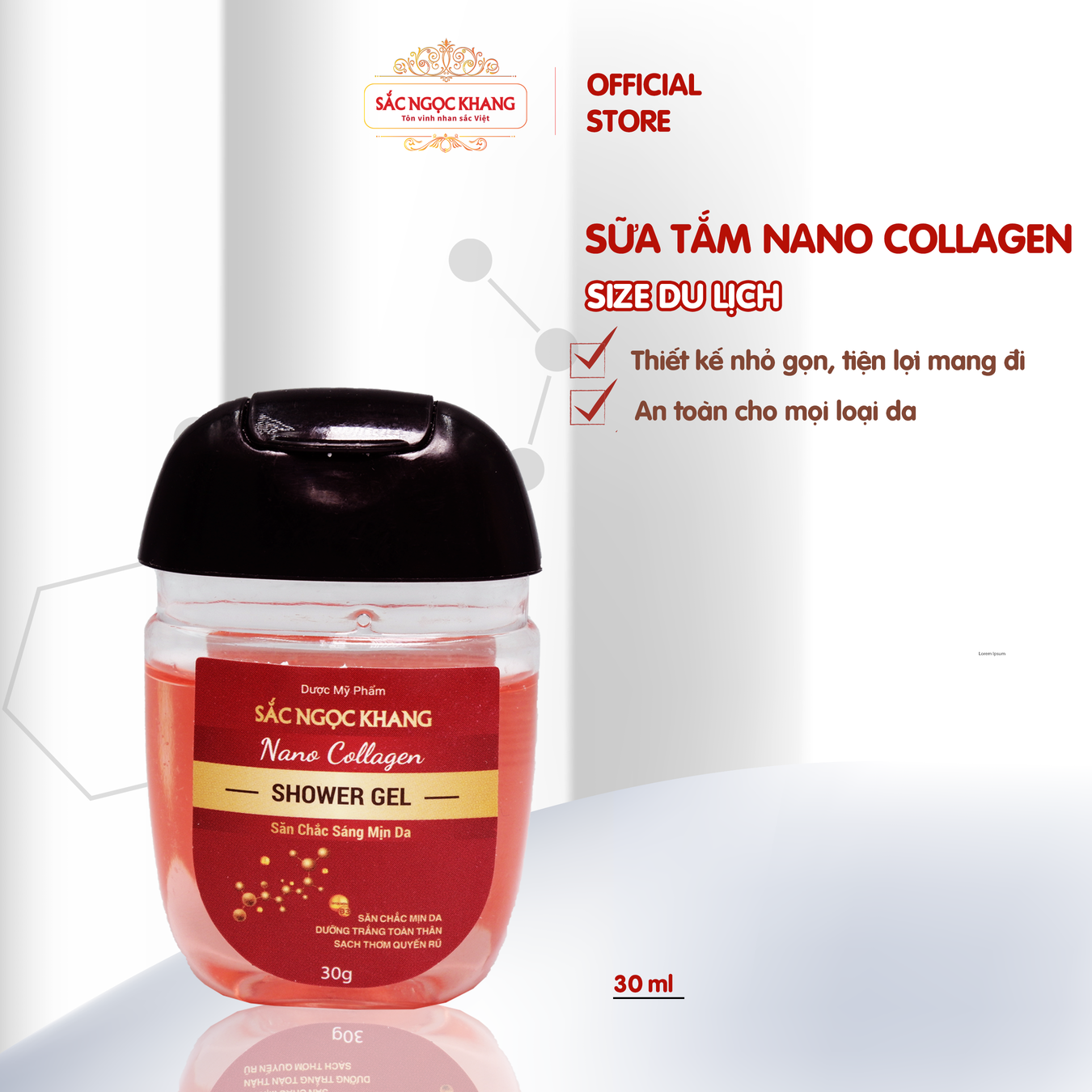 Sữa Tắm Nano Collagen Sắc Ngọc Khang Giúp Sáng Mịn Săn Chắc Da 30g MẪU MỚI thumbnail