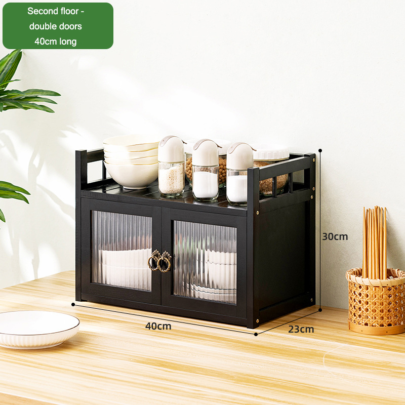 NFA Kitchen shelves, countertops, multi-layered supplies, household encyclopedia, spices, flavors, dishes, and storage cabinets