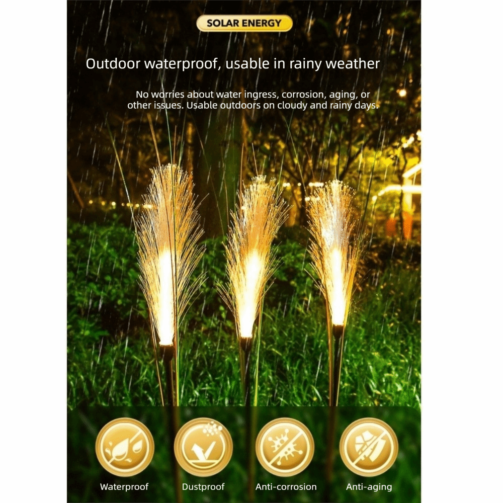 Decorative LED Solar Garden Reed Lamp Bulrush Flower Simulation Yard ...