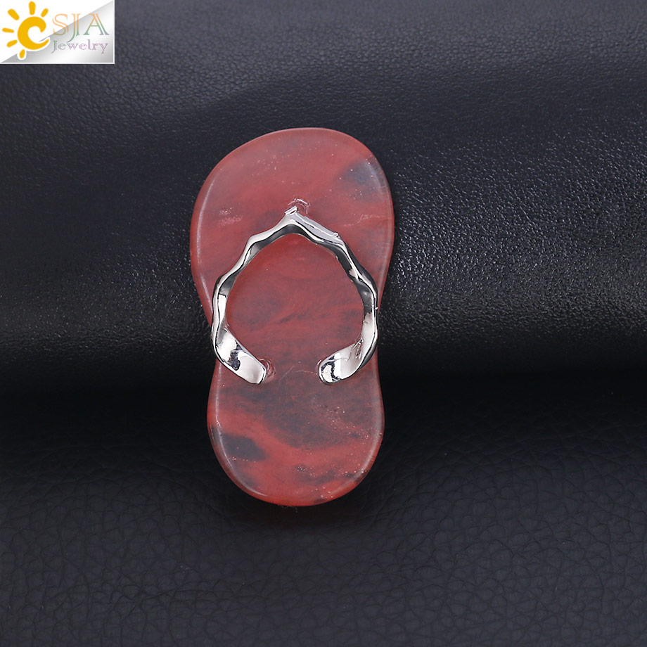 Parchment Lace】CSJA Natural Stone Slipper Pendants Flip Flop
