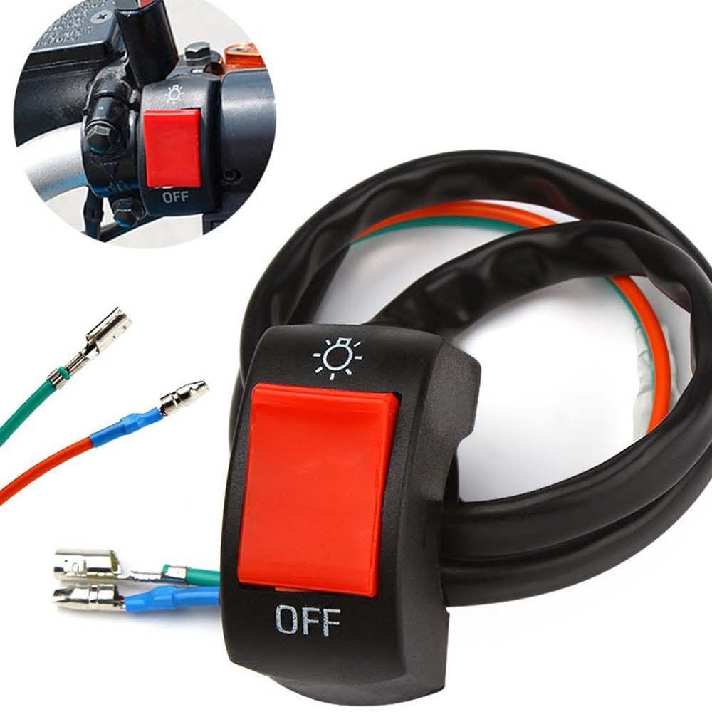 TUO29 12V Waterproof Electronic Bike Button Connector For ATV Push Button Motorcycle Handlebar Mount Switch Spotlight switch Control Switch Motorcycle LED Light Switch