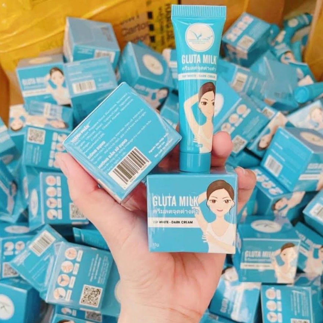 Kem Thâm Nách Gluta Milk 15g Tặng Kèm Tuýp Kem 10g  Trắng Mịn da , Chống Lão Hóa , Khử thâm Hiệu Quả