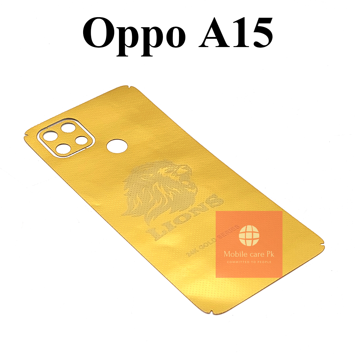 Oppo A15 Gold Back Sheet Protector. 