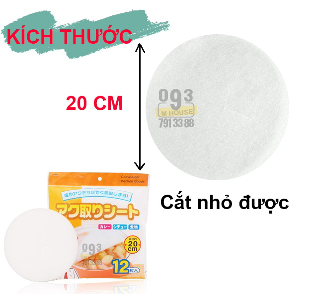 Combo 12 giấy thấm dầu mỡ thức ăn (đk 20cm)