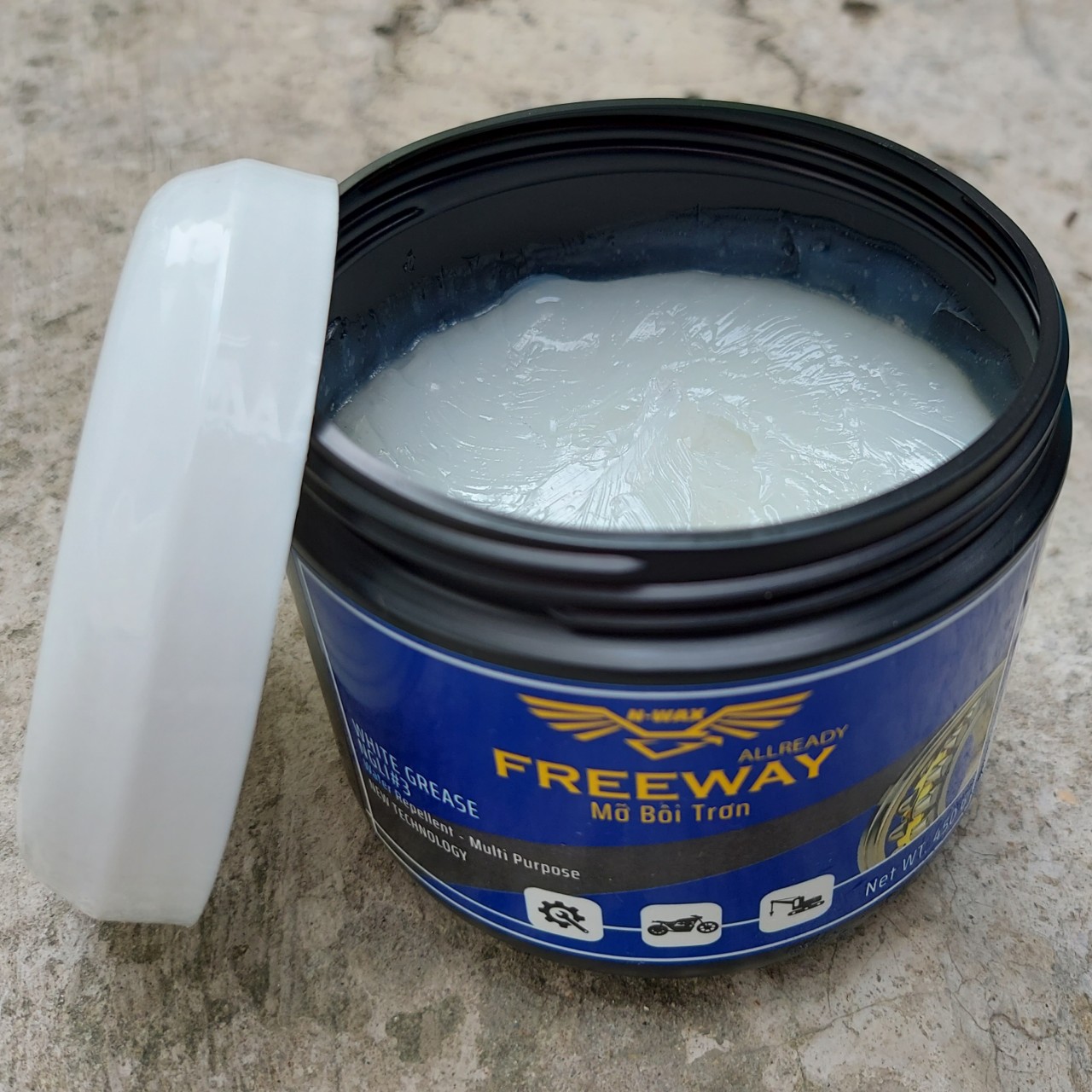 [HỎA TỐC HCM - MỠ BÔI TRƠN TRẮNG CHỊU NHIỆT KHÁNG NƯỚC] FREEWAY WHITE GREASE NGLI#3 450 GRAM