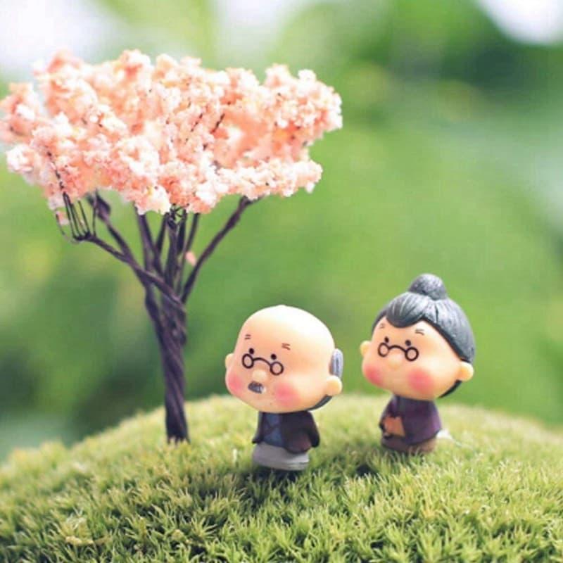 [HCM]Mô hình ông bà cụ trang trí tiểu cảnh.