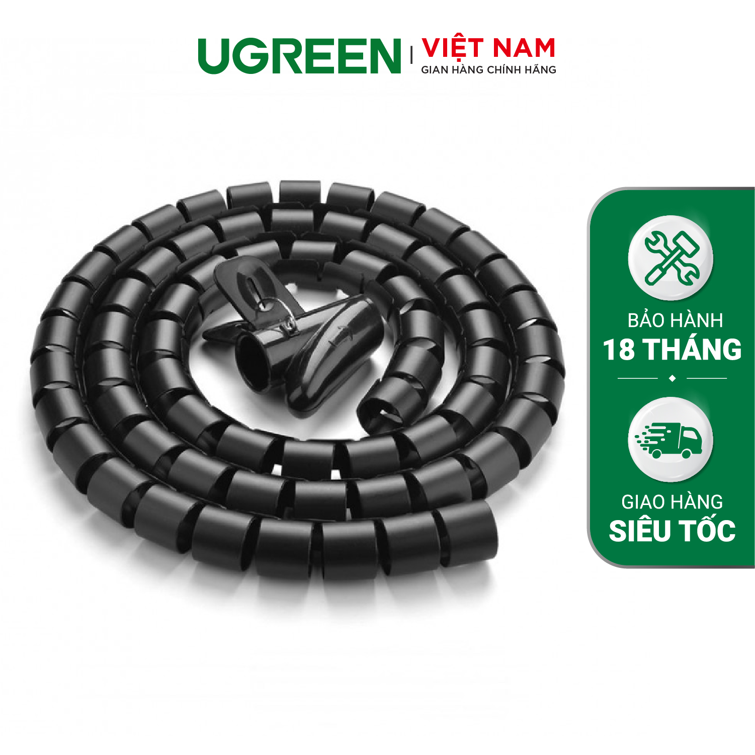 Dây dạng ống xoắn PE bảo vệ các loại dây cáp dài 1.5m UGREEN LP121 30818 - Hãng phân phối chính thức