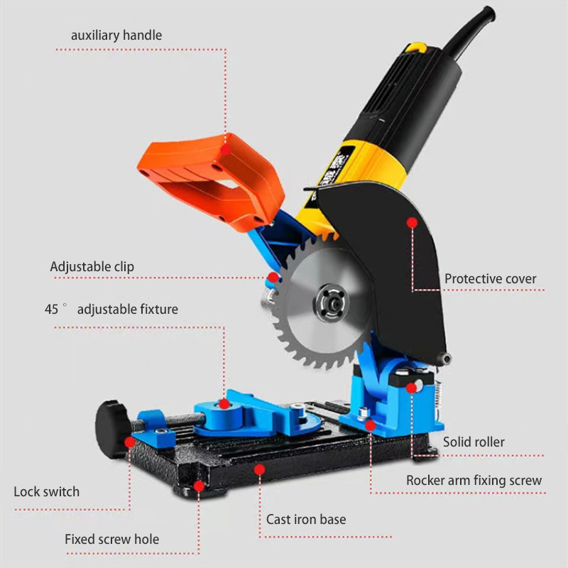 Multi functional angle grinder bracket, electric drill angle grinder, variable cutting machine, fixed belt cover, base for auxiliary cutting