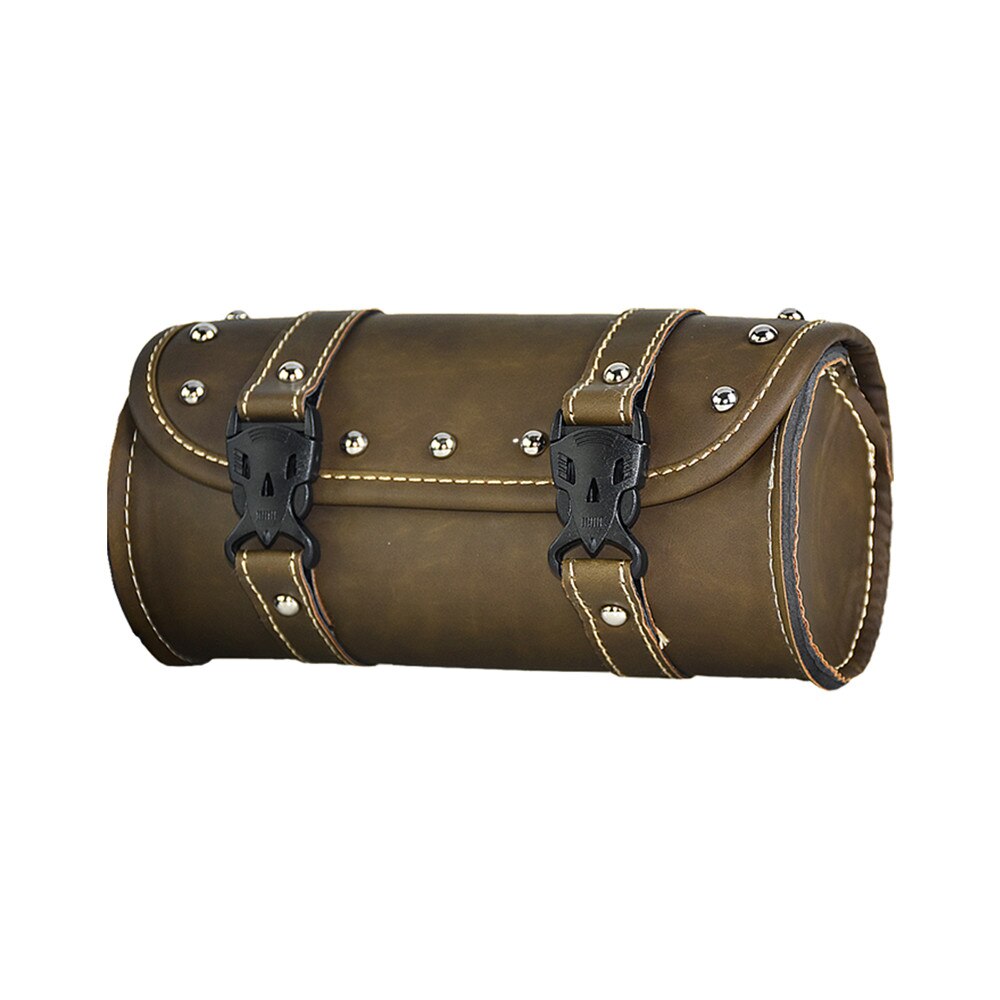 Universal Motorcycle Front Fork Tool Bag Hlebar Saddlebag Roll Barrel Racing Tail Storage PU Leather Bags For Harley XL Dyna