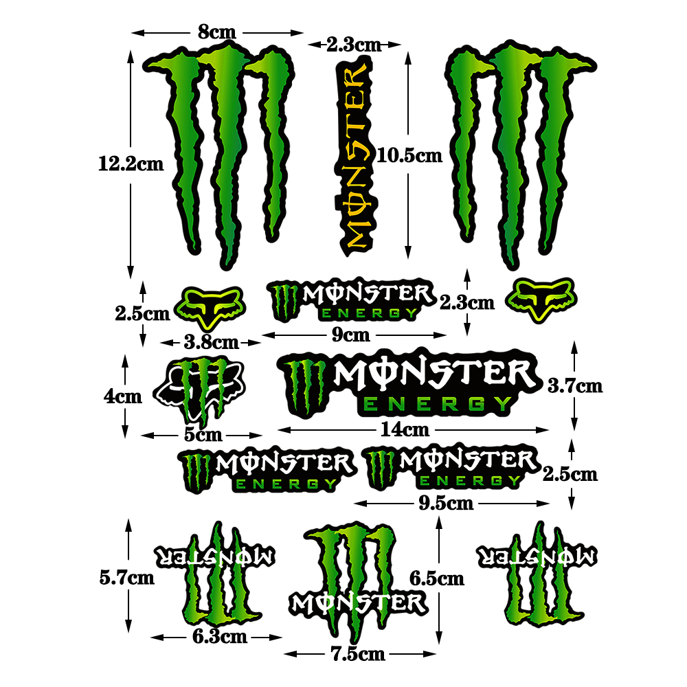 Con Quái Vật Năng Lượng Phản Quang Xe Motocross Xe Mô Tô Miếng Dán Đề Can