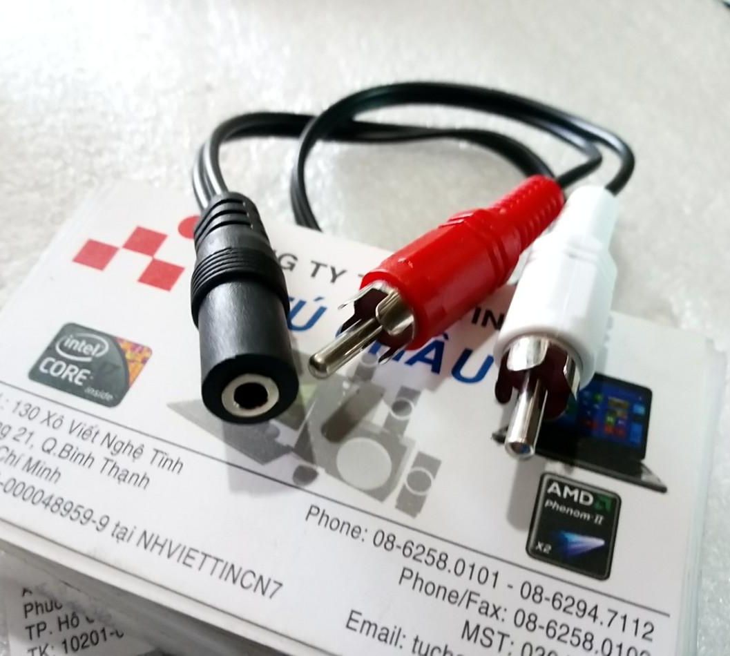 Cáp 2 đầu AV ra 3.5 ly (3 điểm cực - Cái) - Đoạn dây 40Cm