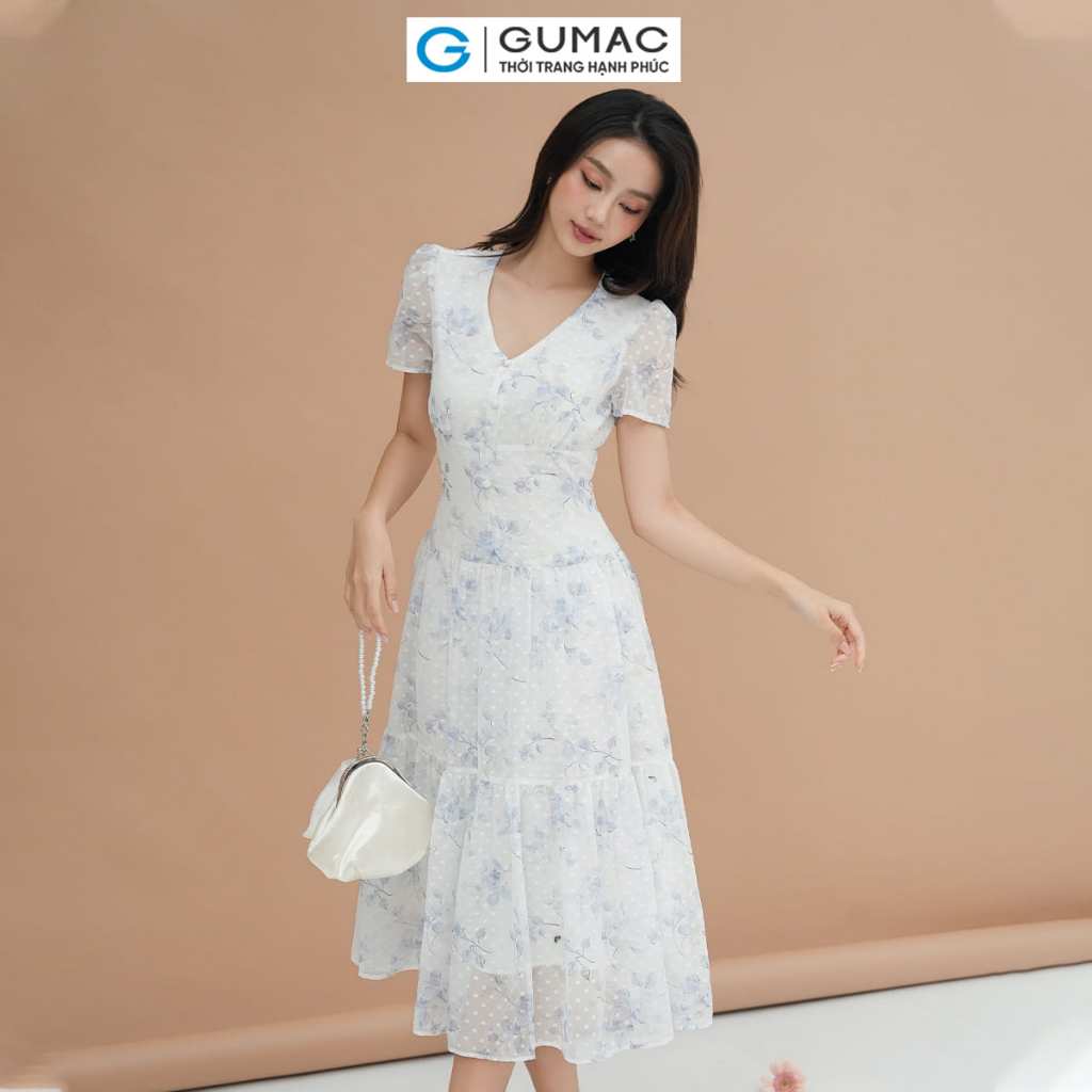 [8.7 - 9.7 |Voucher 8-12%] Đầm xòe rã tầng thời trang GUMAC DE05022