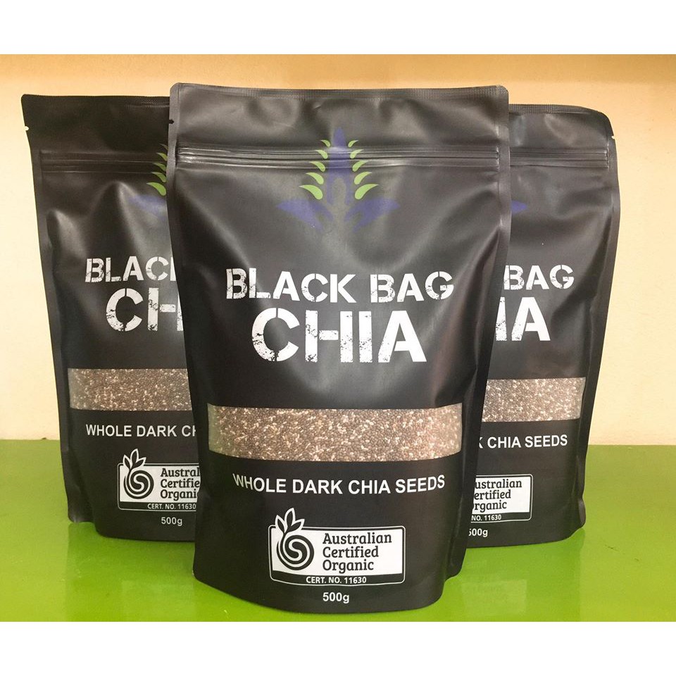 Hạt chia đen Úc Black Bag Chia túi 500g - Hạt chia hữu cơ Úc. Đồ ăn vặt