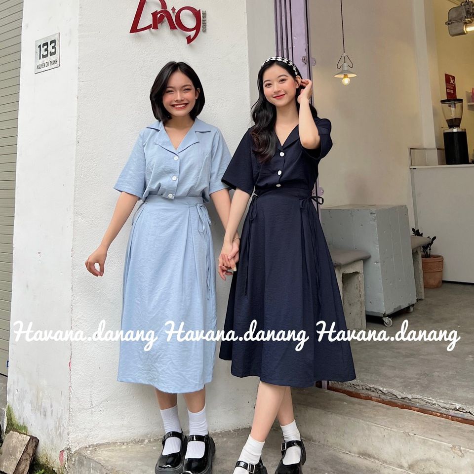 Set sơ mi chân váy đũi 🎉 [ ẢNH THẬT / FREESHIP ] 🎉 chân váy có chun