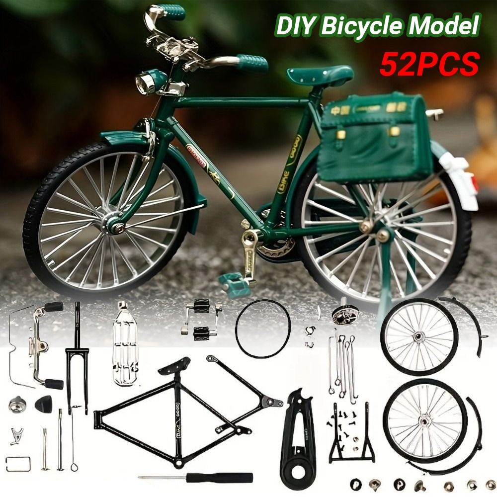 Creative :10 Scale Assembly Bicycle Model Toys Retro Alloy Simulation ...