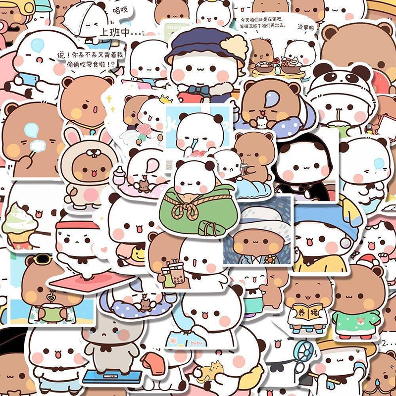 65Pcs%20Bubu%20And%20Dudu%20Stickers%20Cute%20Bear%20Couple%20DIY%20Toy%20Doodles%20Decal%20Phone%20Case%20Scrapbook%20Waterproof%20Decoration%20-%20Image%208