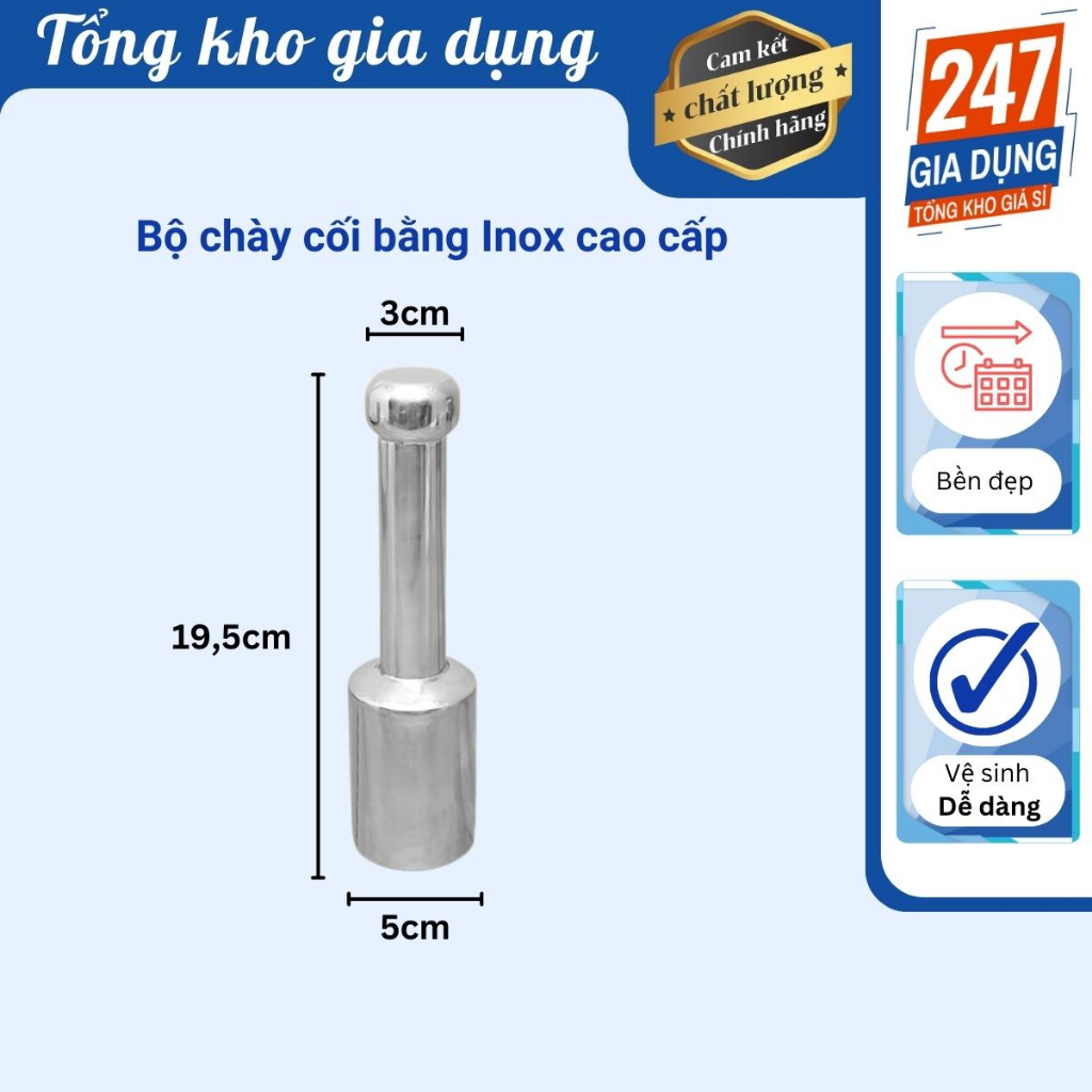 Bộ cối chày bằng Inox cao cấp