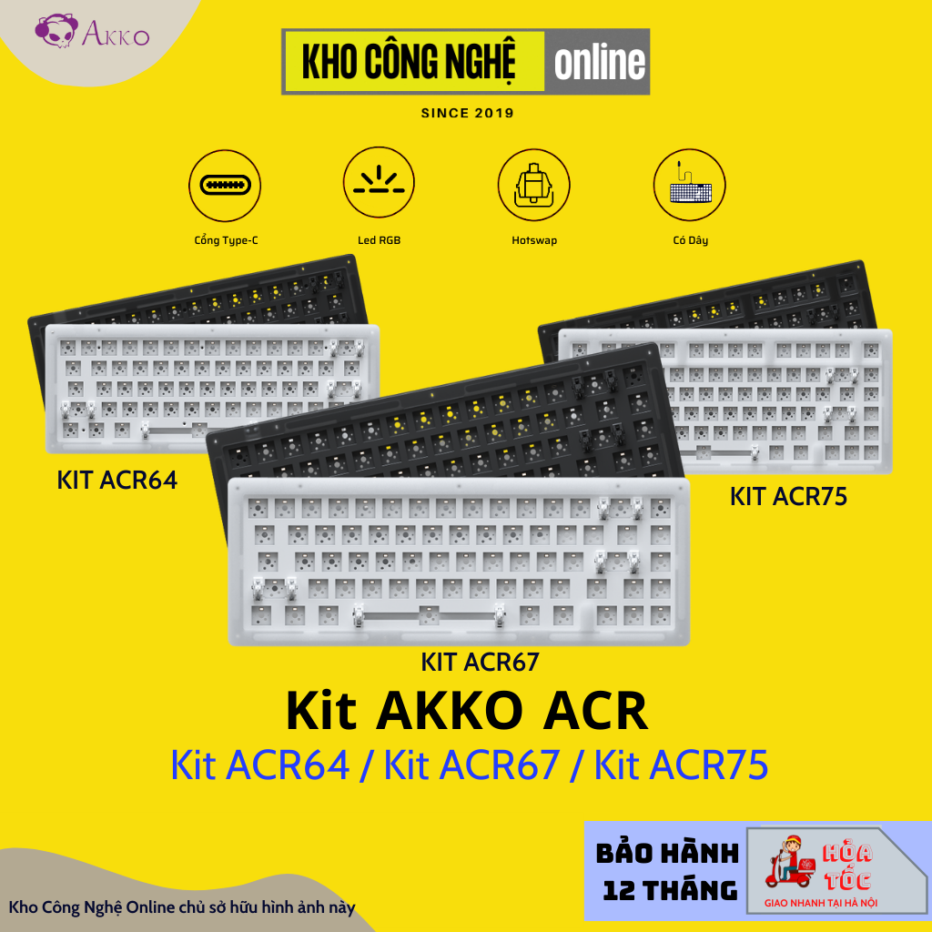 Kit bàn phím cơ AKKO ACR75 / ACR64 / ACR67 (Hotswap / RGB / Foam tiêu âm / Gasket Mount)
