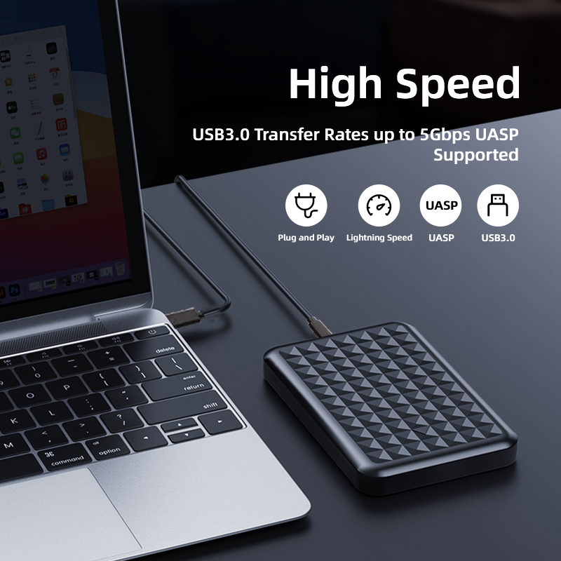 KingSpec Hộp Đựng Ổ Cứng HDD Hộp Đựng Ổ Cứng SSD SATA Cổng Nối Tiếp USB3.0 2.5Inch Hỗ Trợ Hộp Đựng Ổ Cứng Gắn Ngoài Di Động Trong Suốt 6TB