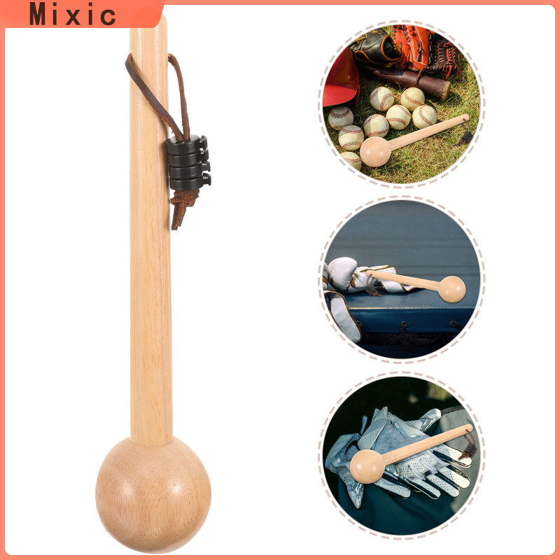 Mixic Softball Rubber Wood Baseball Hammer Solid Match Round Wooden Bat Pole Hole Board Accessories Small Mitt Shaper Catchers Mallet Glove Youth Accessory