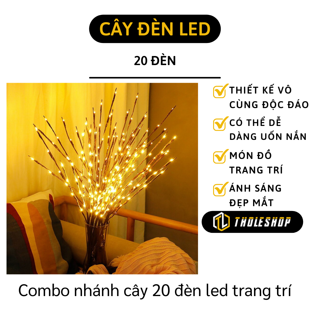 Nhánh cây đèn led - Combo 20 Đèn led pháo hoa kiểu nhánh cây - Đèn giáng sinh - Đèn led nhánh cây khô trang trí , decor quán cafe, homestray