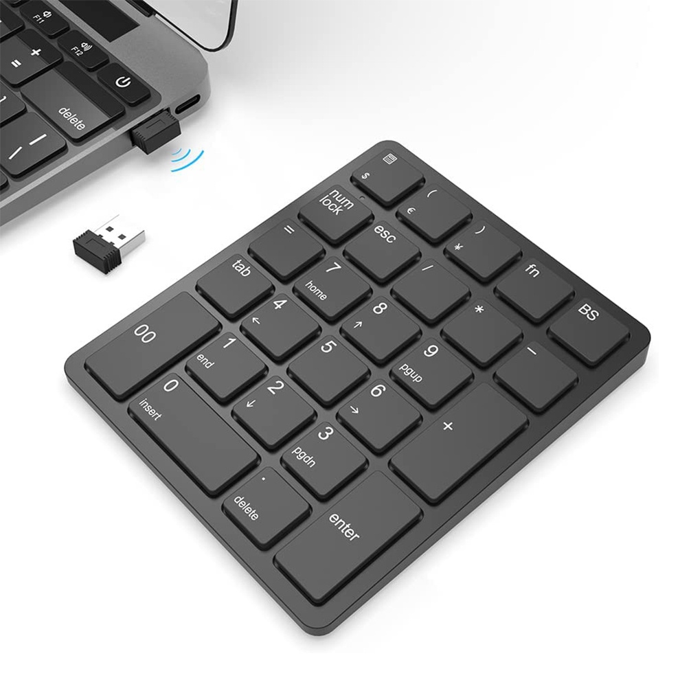 Số nhỏ Pad Bàn phím số không dây 26 phím kế Toán Tài Chính có thể sạc lại số Pad cho máy tính xách tay Máy tính để bàn