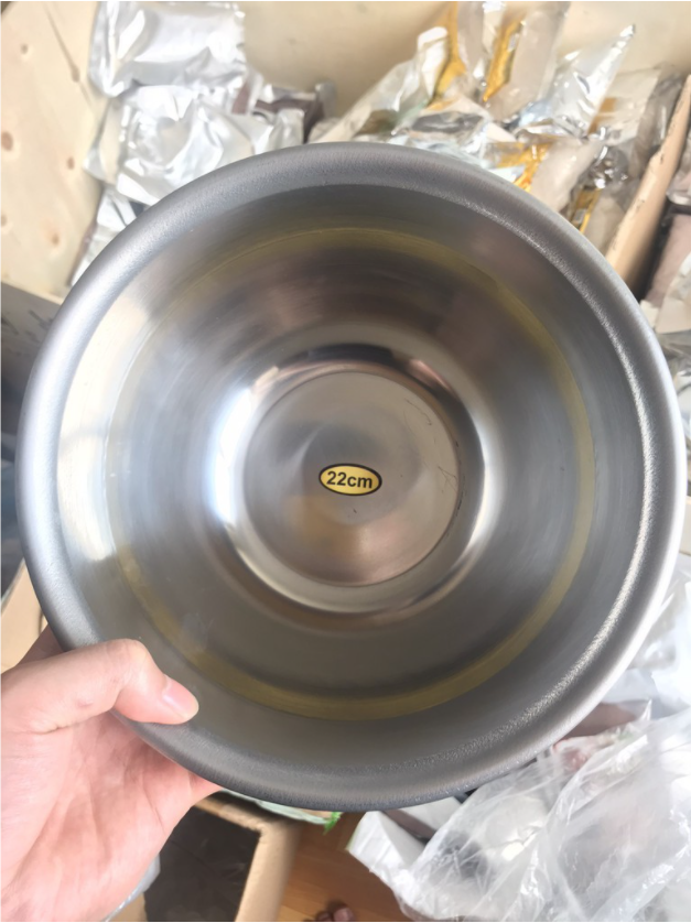 Bát inox rửa mặt 22 cm cho spa