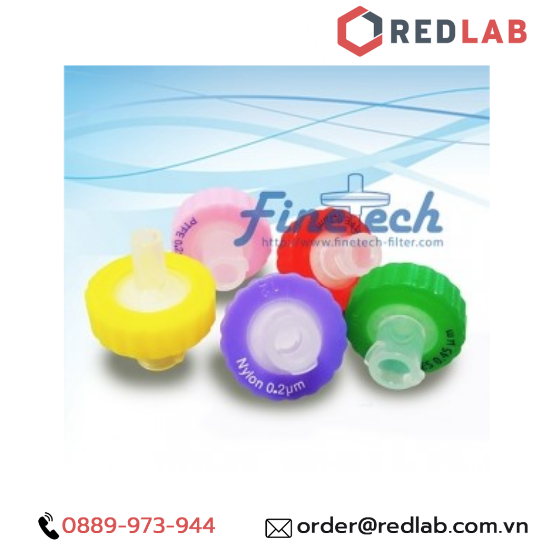 Đầu lọc syringe nylon 13mm finetech không tiệt trùng nylon017n020i, có vat