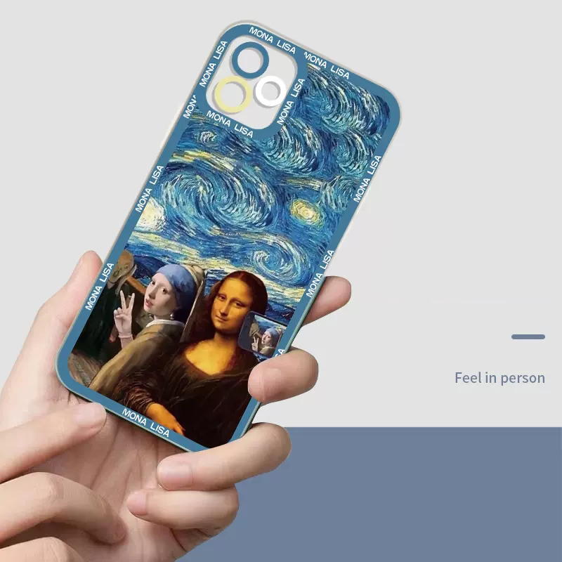 TAHANgTA New style  New style Great Art Aesthetic David Mona Lisa Clear Phone Case For iPhone 15 14 13 12 11 Pro Max Mini XS X XR SE 2020 7 8 Plus Soft Cover. 