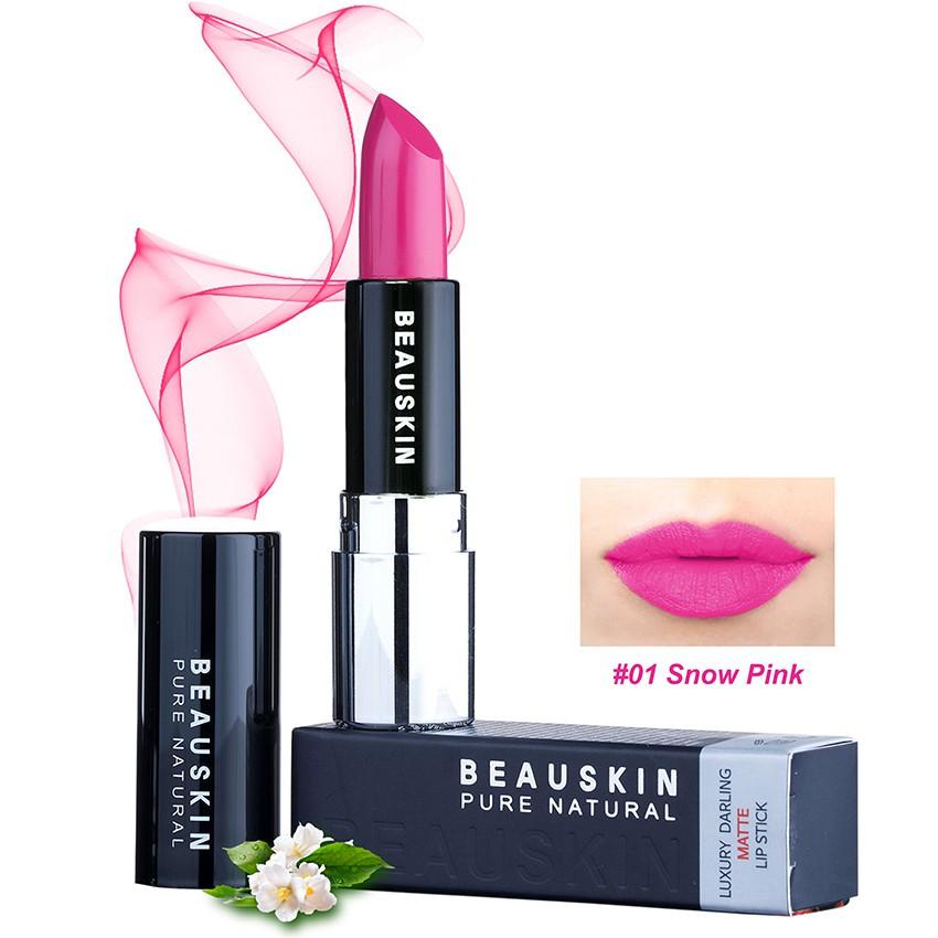 Son môi siêu lì Beauskin Luxury Darling Matte No.01 Hàn Quốc 3.5g