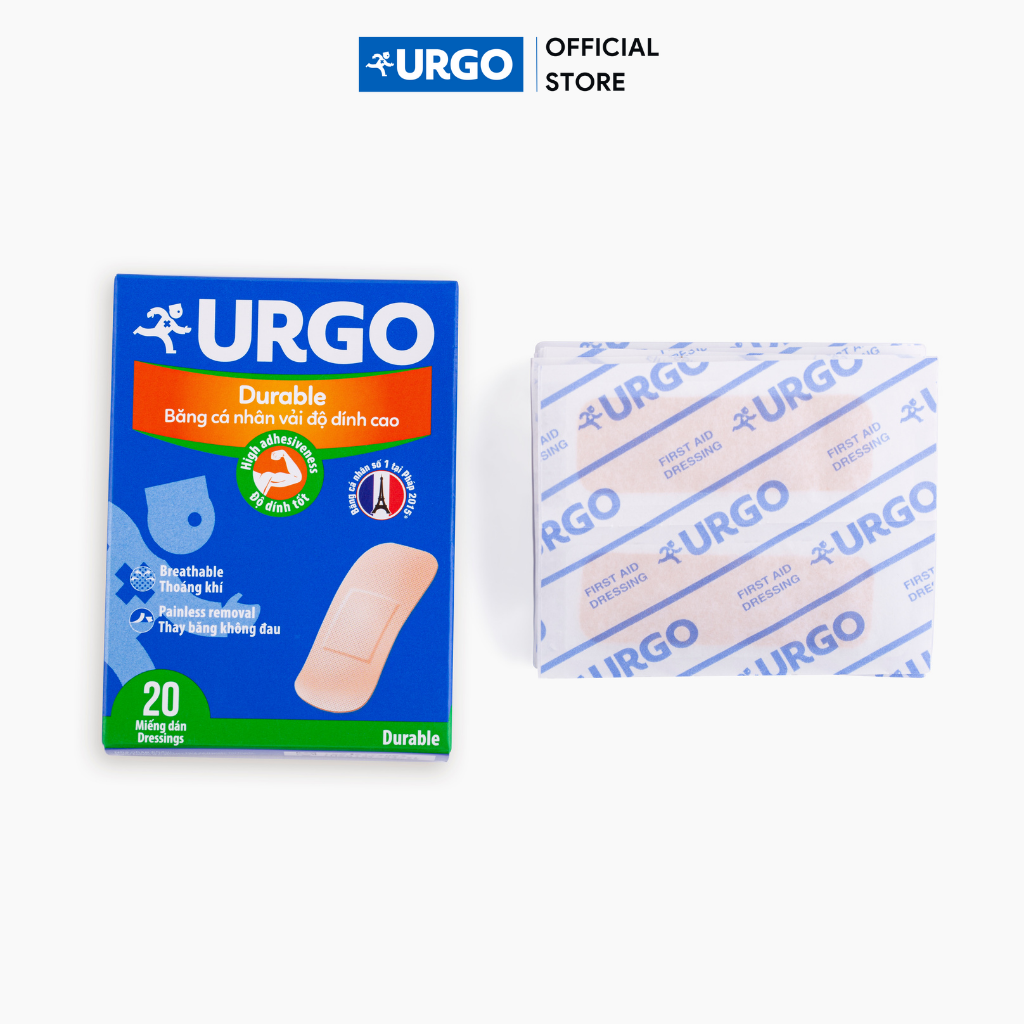 Băng cá nhân vải Urgo Durable (Hộp 20 miếng)