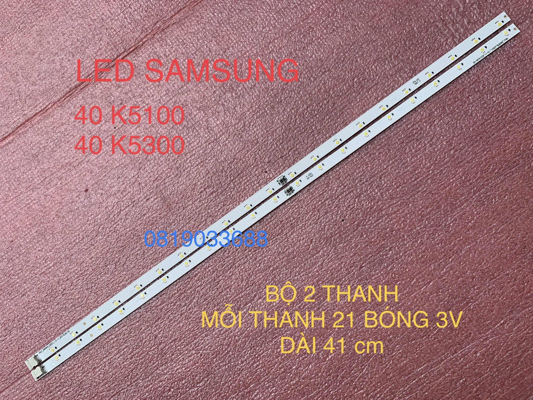 THANH LED TIVI SAMSUNG 40K5100 40K5300 V6LF_395SFA_LED21_ HÀNG MỚI 100%, BỘ 2 THANH, MỖI THANH 21 BÓNG 3V, DÀI 41cm
