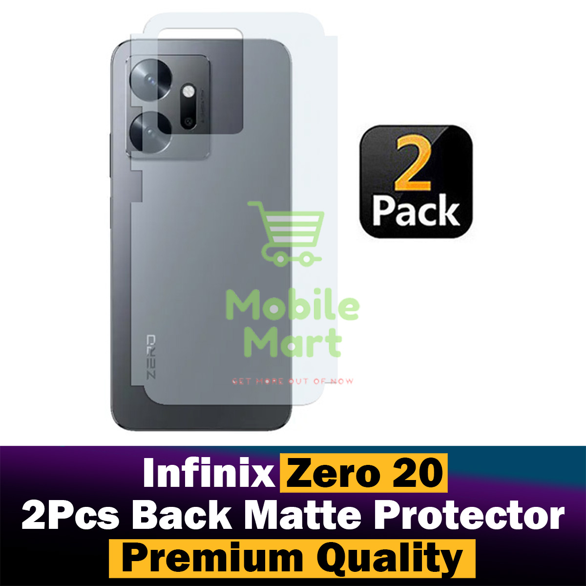 Infinix Zero 20 Back Matte Protector Skin sheet For Infinix Zero 20 - 2Pcs. 