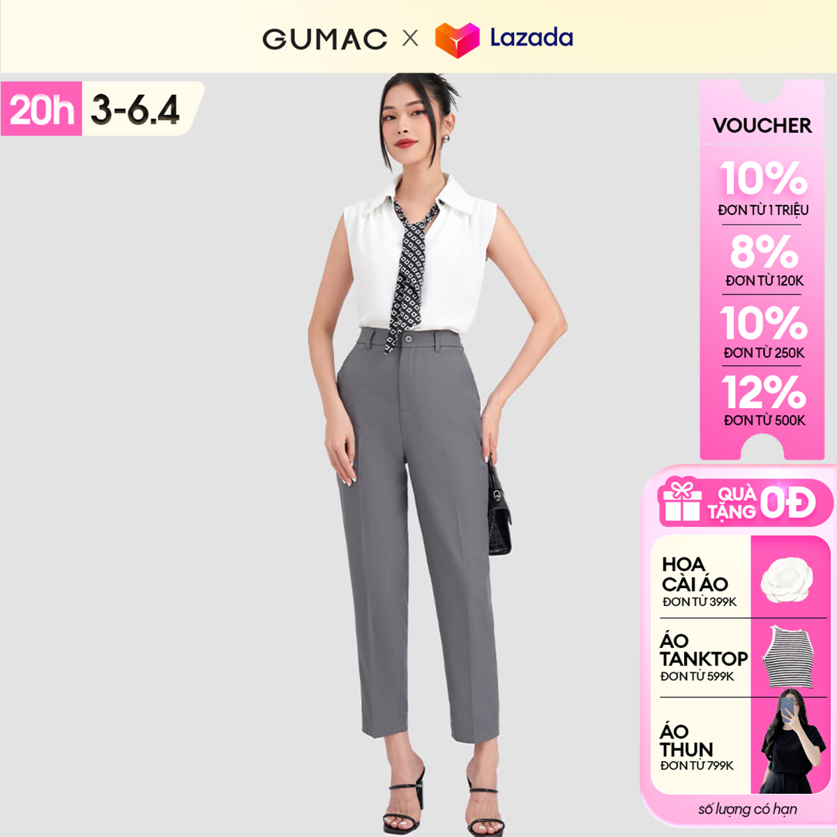 Quần tây nữ ống đứng GUMAC QD03050