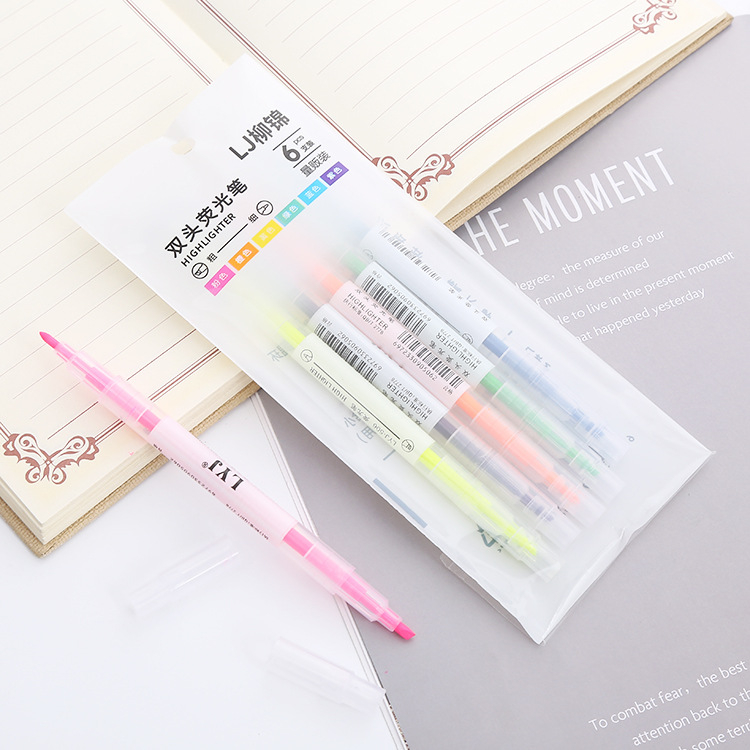 [Tặng Sticker] Set 6 Bút Dạ 2 Đầu 12 Màu Sắc Dễ Thương