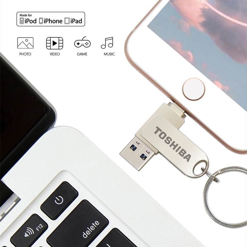 ♥Vận Chuyển + Thanh Toán Khi Nhận Hàng♥TOSHIBA Usb Flash Drive Cho iPhone Otg/Lightning Type-C 2 Trong 1 Pen Drive...
